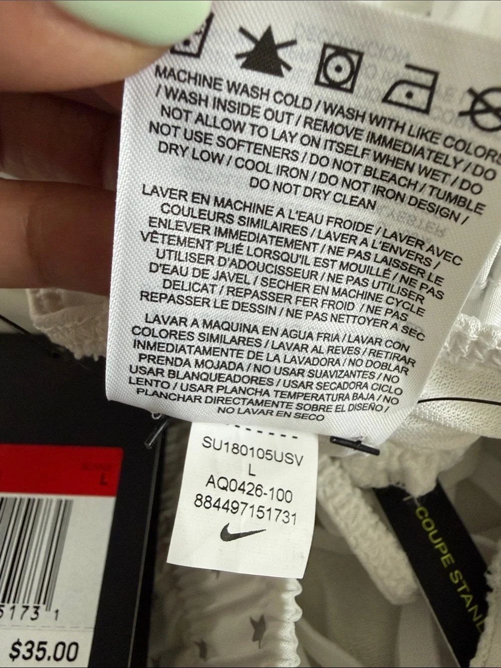Nike Women’s White & Gray Star-Print Athletic Shorts
